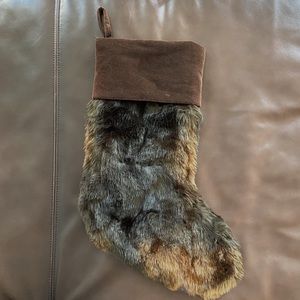 Pottery Barn Fur Stocking - LIKE NEW!